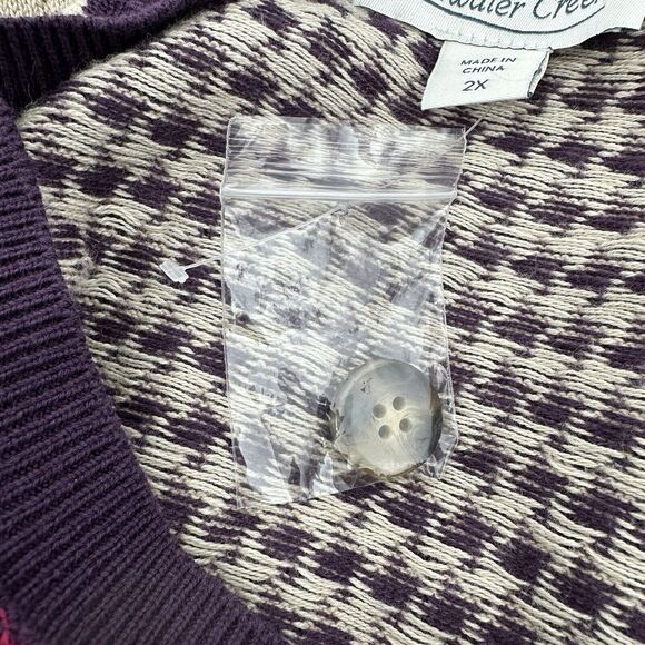 Coldwater Creek Womens Button Cardigan 2X Patchwork Eclectic Artsy Whimsical - Picture 7 of 9